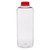 32 oz Clear PET Plastic Arched Square Beverage Bottles (Red Screw Top Cap) - 3761B09 32 oz Clear PET Plastic Arched Square Beverage Bottles (Red Screw Top Cap) - 3761B09