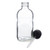 4 oz Clear Glass Boston Round Bottles with Black Dropper Cap beside bottle 4 oz Clear Glass Boston Round Bottles with Black Dropper Cap beside bottle