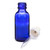 1 oz Cobalt Blue Glass Boston Round Bottles with White Dropper Cap beside bottle 1 oz Cobalt Blue Glass Boston Round Bottles with White Dropper Cap beside bottle