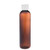 8 oz Amber PET Bullet Bottle & White Flip-Top with cap closed