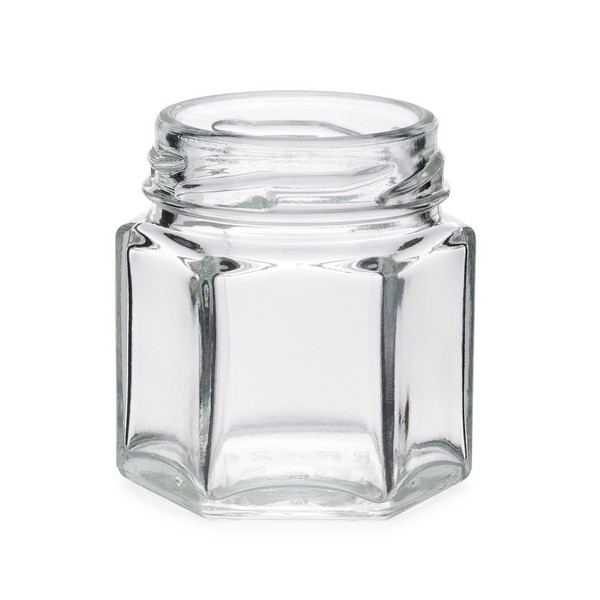 3.7oz Glass Hexagon Jars