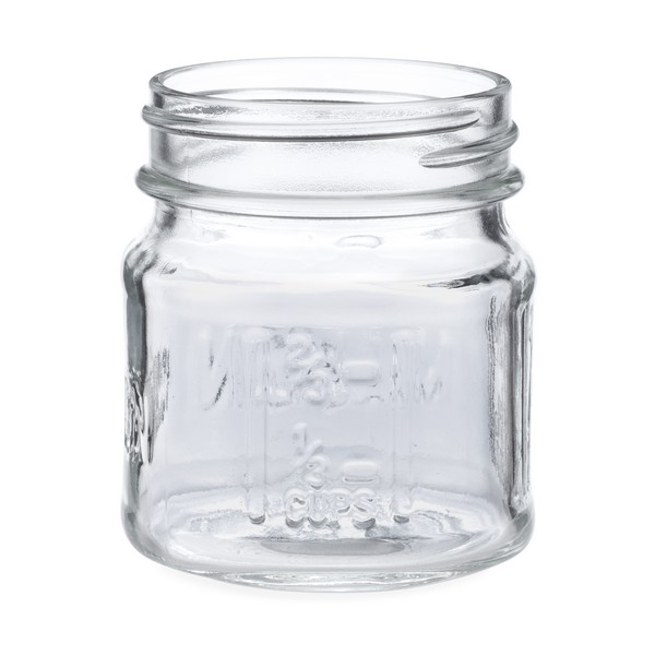 30PK Glass Jars 8 Oz Small Square Jars Silver Lids One Piece Lids
