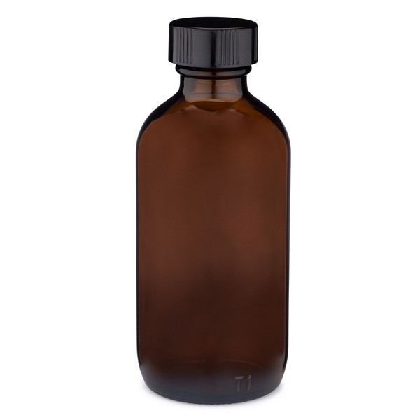 Amber Glass Bottles & Caps - 1, 4 & 8 fl-oz 