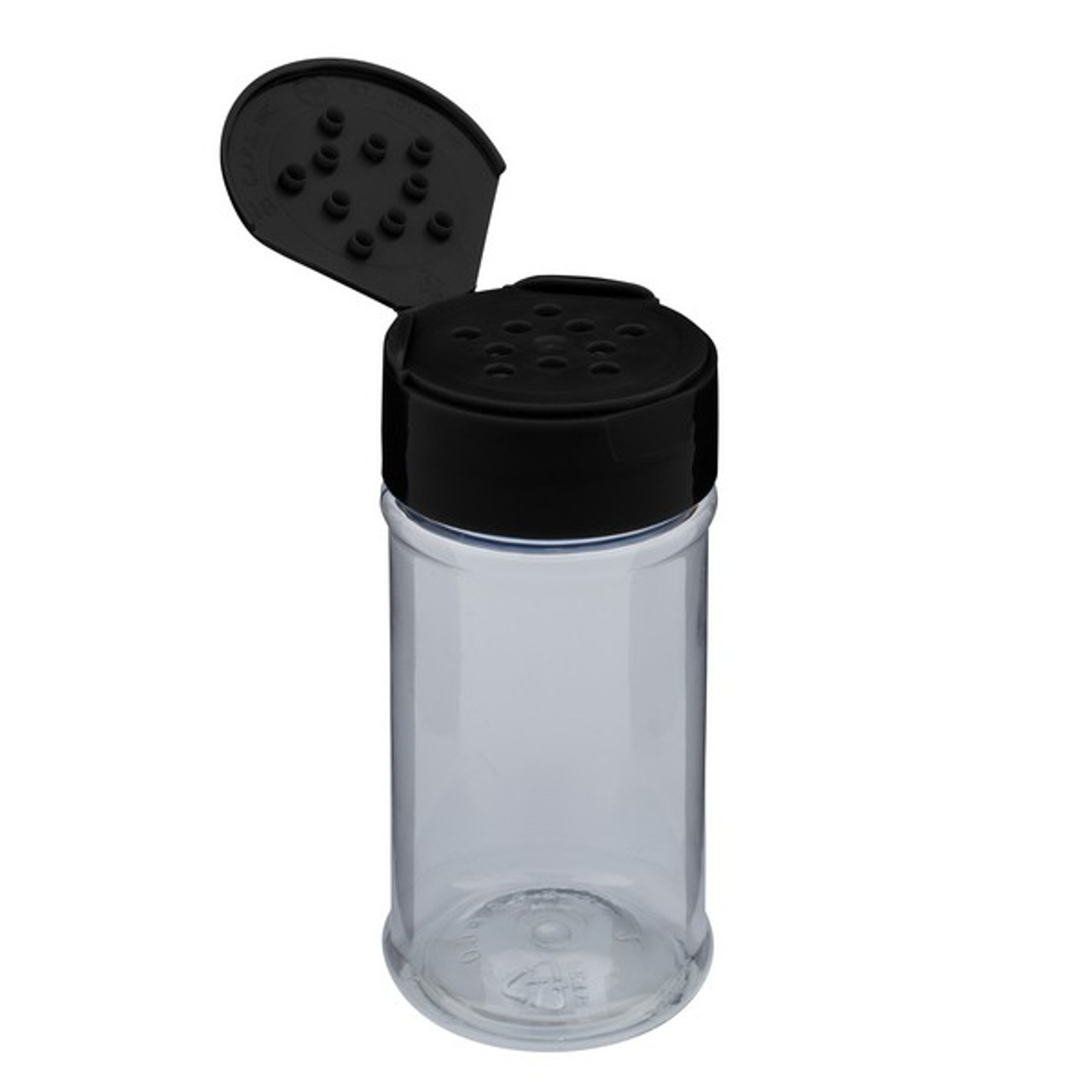 4oz Clear Pet Plastic Spice Jars (White Cap) - Clear 43-485