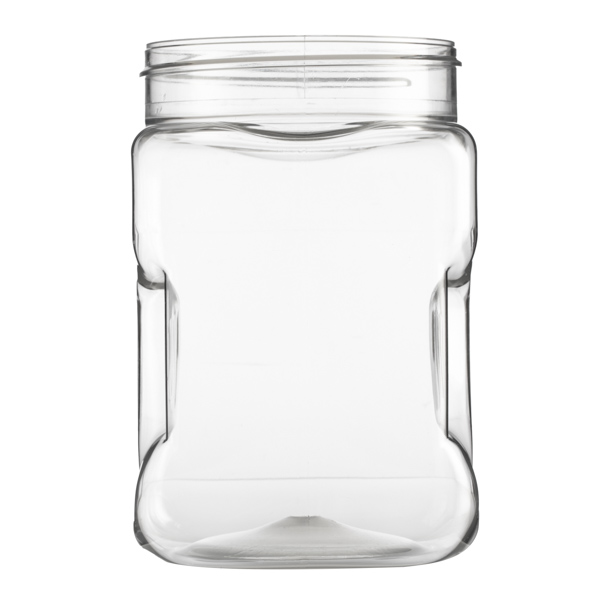 jar　0527 32 oz Clear PET Square Gripper Jar (Cap Not Included) | Berlin