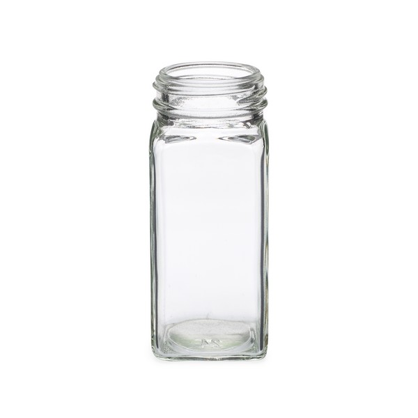 Spice Jars - 4 oz Clear Glass Jar With Sift/Pour Cap - 12 Pack