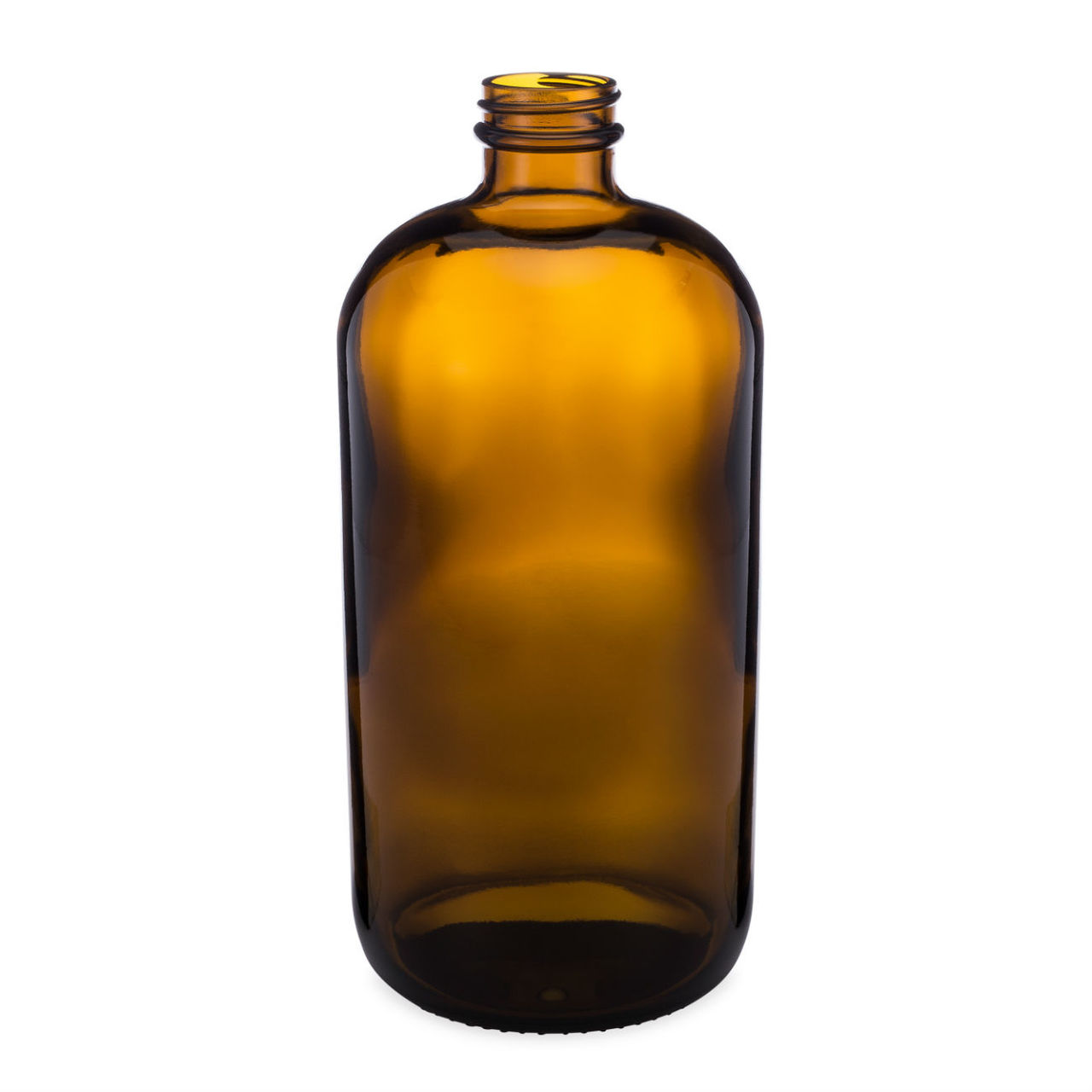 32 oz Amber Glass Boston Bottles Bulk (No Cap) Berlin Packaging