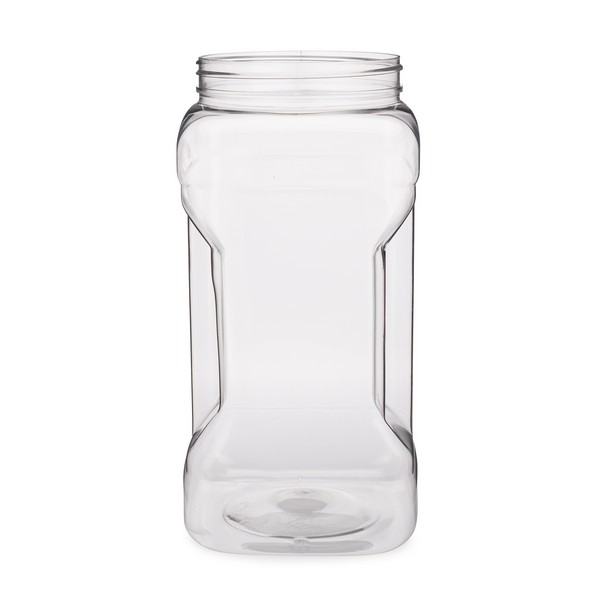 1 Gallon Clear Plastic Jars with Ribbed Liner Screw On Lids, BPA