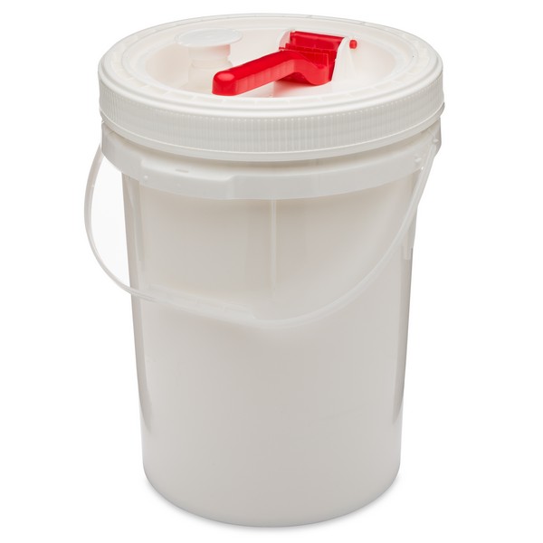  Screw Top Bucket, 2.5 Gallon, with White Life-Latch Lid: Home &  Kitchen