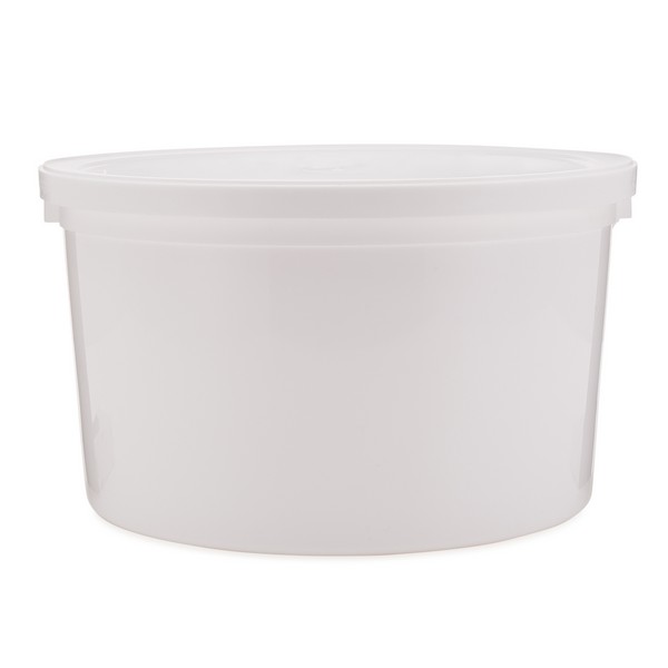 166 oz. White HDPE Plastic Round Container, L811