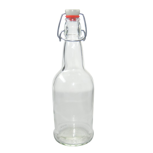 16 Oz Clear Glass Bale Wire Bottles Swing Top Cap 1101b11clr