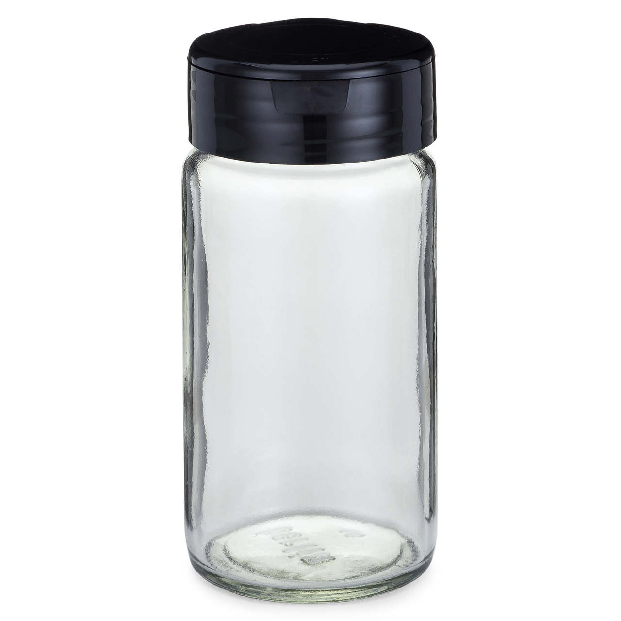 Clear Glass Square Spice Jar with Black Two Sided Sifter - 4 oz / 120 ml (Shaker holes/pour Open)