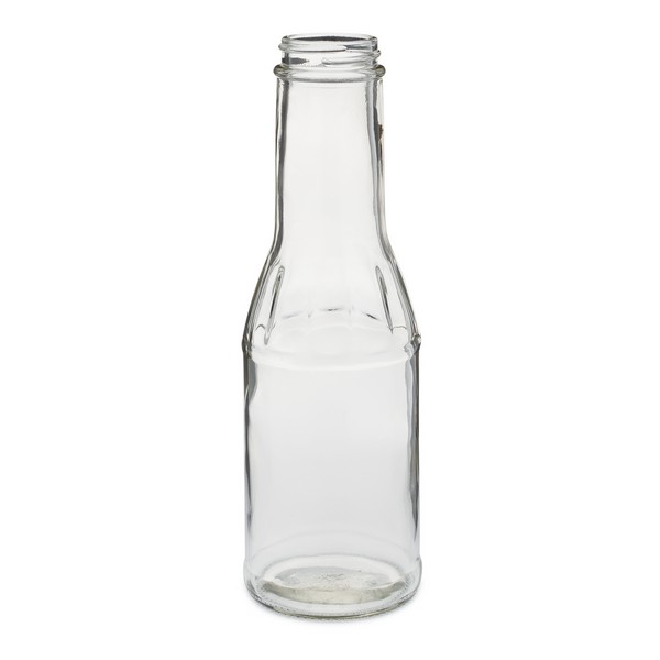 12 oz Clear Glass Fluted Sauce Bottle