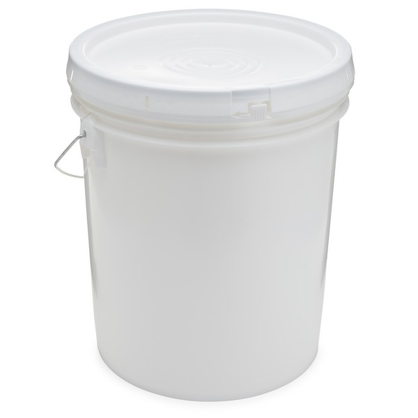 3.5 Gallon Tapered Plastic Bucket, Open Head - White