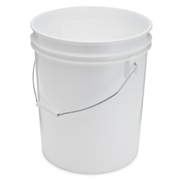2gal White HDPE Plastic Open Head Buckets - White