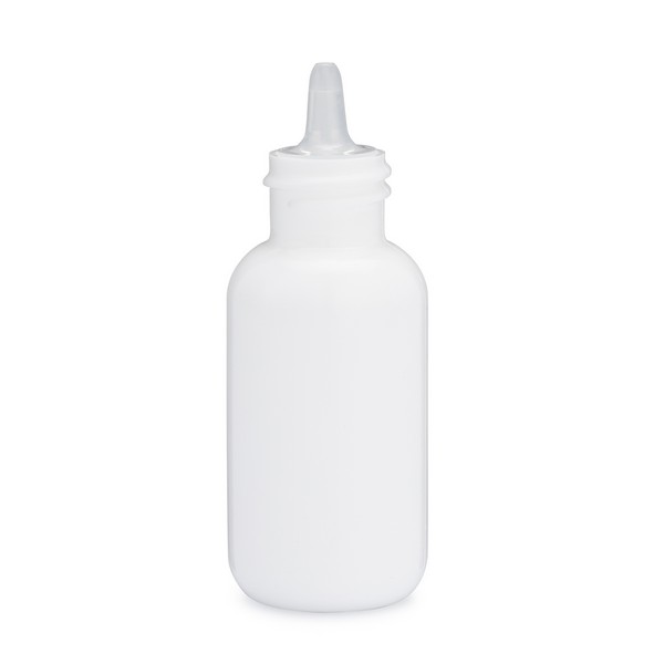 1 oz White LDPE Plastic Dropper Bottle (Fitment Tip & Cap) - 1201B09WHT