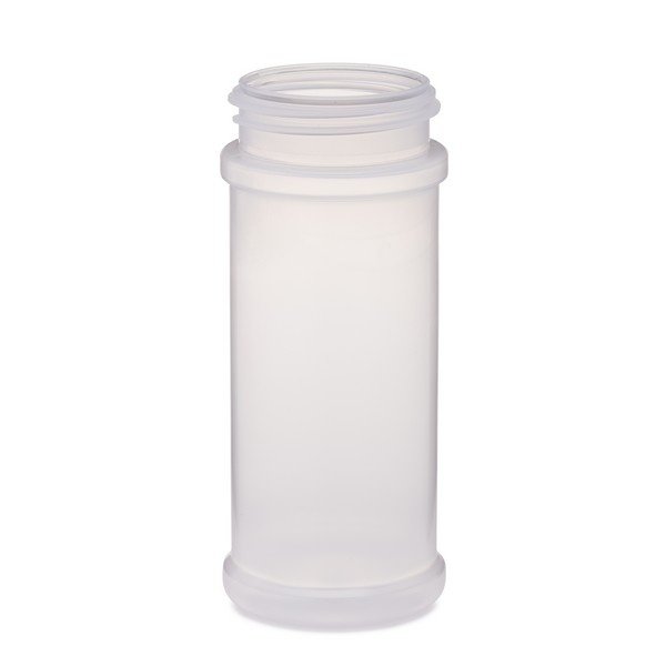 8 oz Natural PP Plastic Spice Jars (Red Flip & Sift Cap) - Natural 53-485