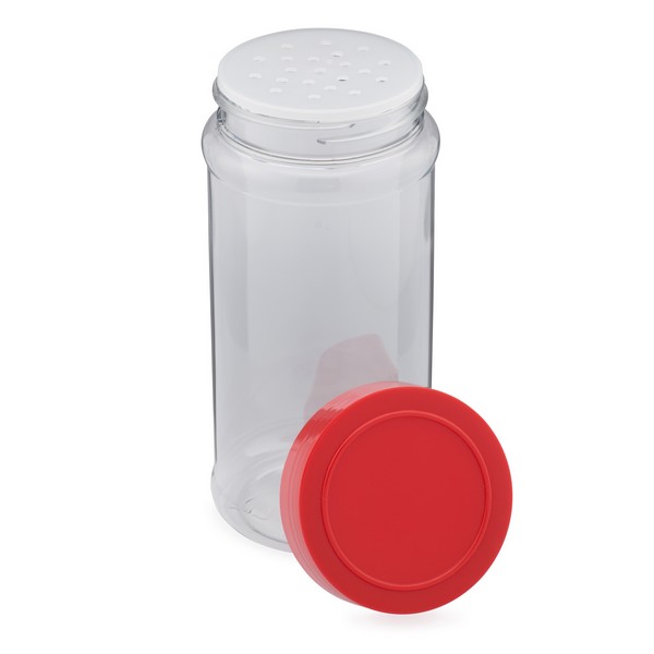 Plastic Spice Jars - 16 oz, Unlined, Black Cap