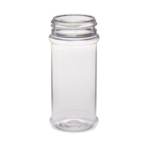 Spice Bottle 2oz (4fl.oz) Clear PET with Sift & Spoon Red Lid / Aluminum  Foil Seal Liner