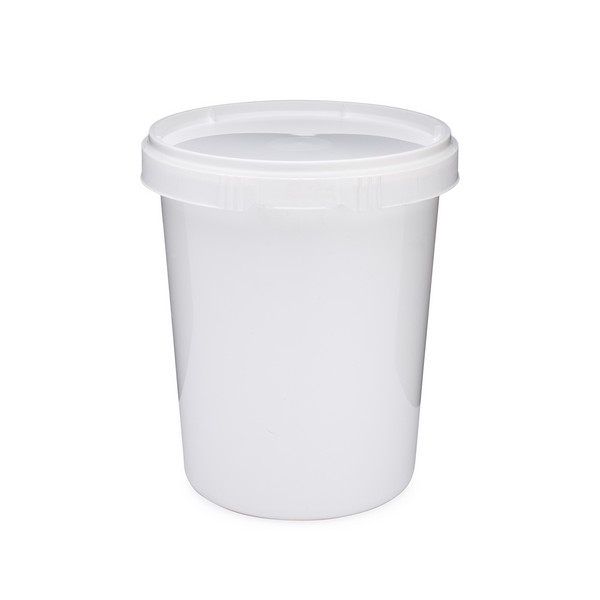 48 oz White PP Plastic Round Snap-Lock Containers (Tamper-Evident Lid) -  2332T09