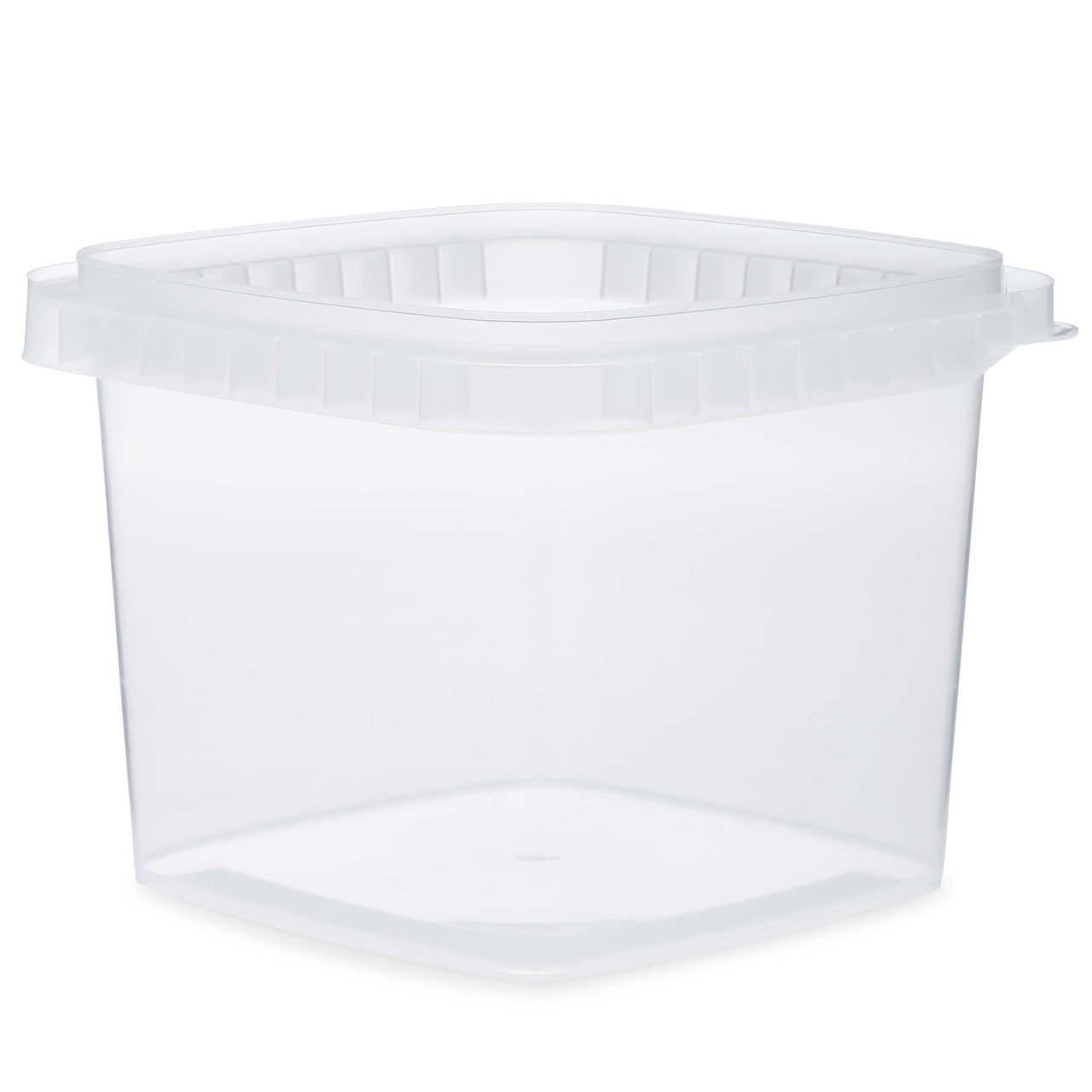 48oz Clear PP Plastic Square Snap-Lock Containers (Tamper-Evident Lid) - Clear