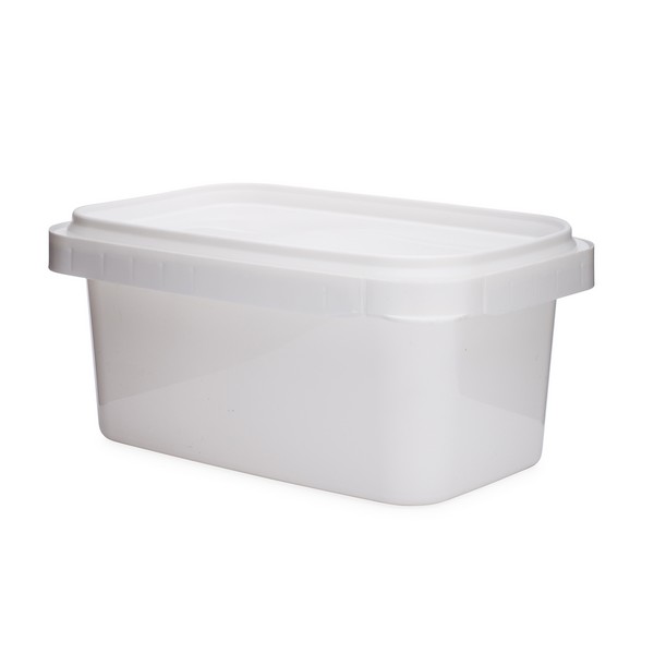 16 oz White PP Oblong Snap-Locks with Lid | Berlin Packaging