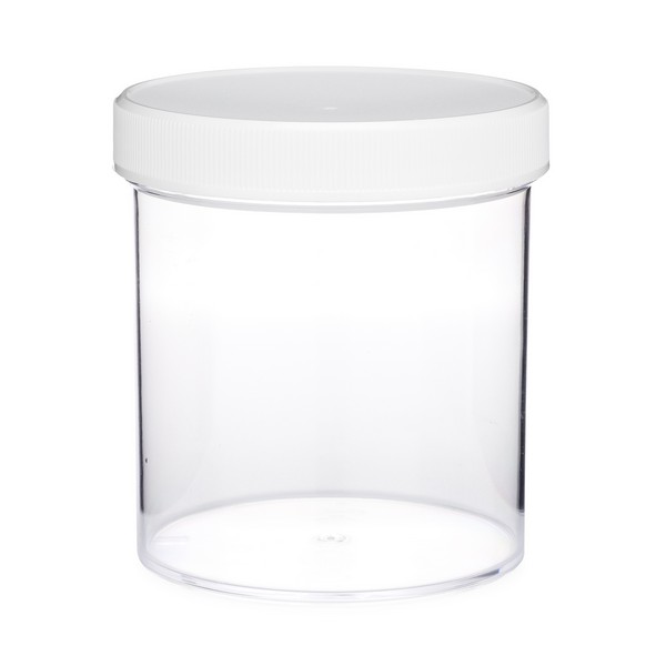 16 oz Clear PS Plastic Straight Sided Jars (Tall) - Clear 89-400