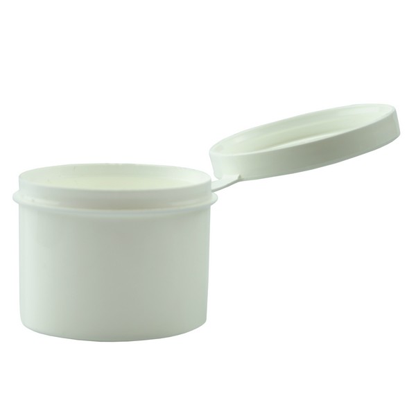 4 oz White PP Plastic Hinged Lid Containers (White Hinged Cap) - 2924B29WHT