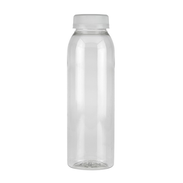 8 oz Clear Pet Plastic Round Beverage Bottles (White Tamper-Evident Cap) - Clear 38 mm