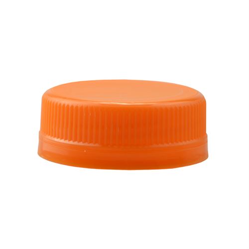 16oz Natural Beveled Square HDPE Plastic Juice Bottle & Orange Tamper-Evident Cap - Natural 38-400