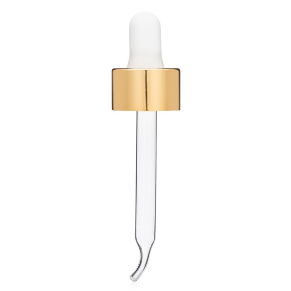 20-400 Gold Metal Collar Curved Tip Dropper Cap - X20-400G4-SAM
