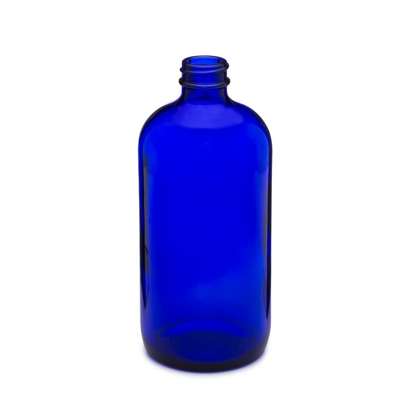 16oz Cobalt Blue Glass Bottles - 12/Case, Cobalt Blue Type III UV Resistant 28-400