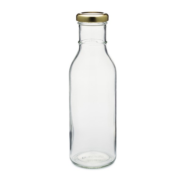 12oz Clear Glass Ring Neck Dressing & Sauce Bottles (Cap Not Included) - 12/Case, Clear Type III 38-400