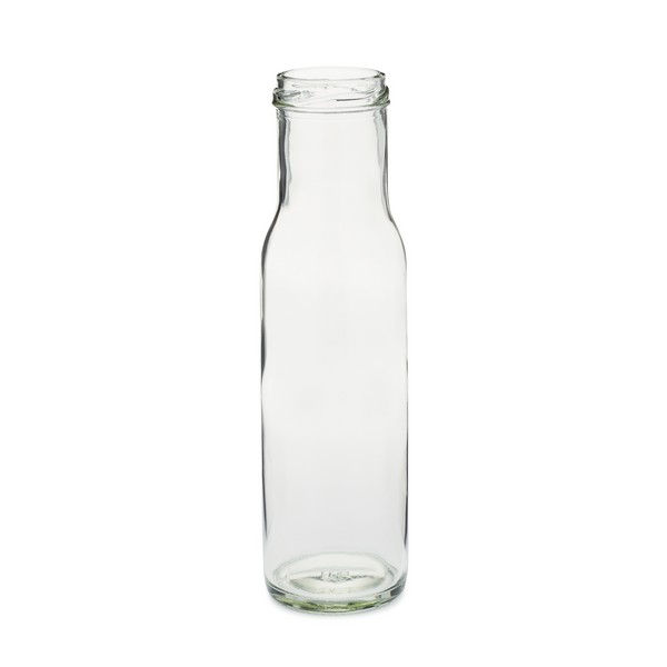 12 oz Clear Glass Lug Finish BBQ Sauce Bottles, (Bulk) Caps NOT