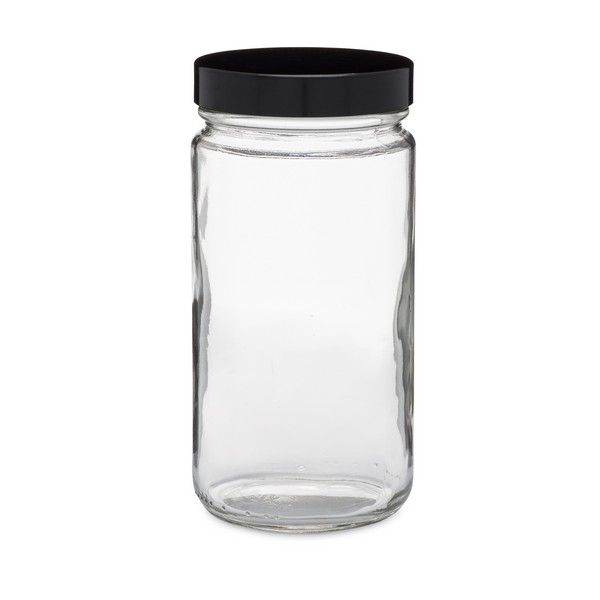 8oz Clear Glass Paragon Spice Jars (Cap Not Included) - 12/Case, Clear Type III BPA Free 58-400