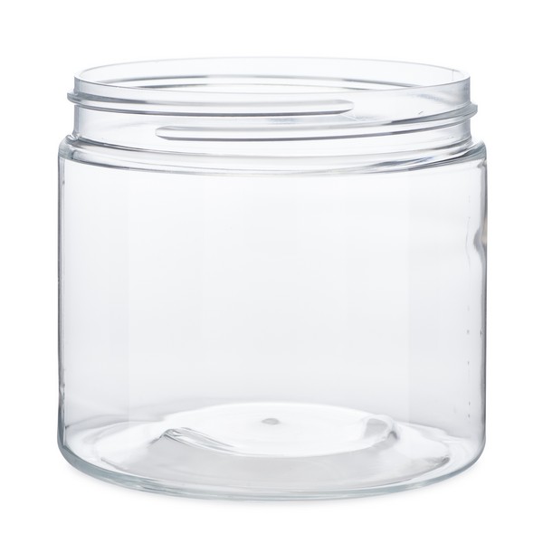 16 oz Clear PET Heavy Wall Jar & Black Lid | Berlin Packaging