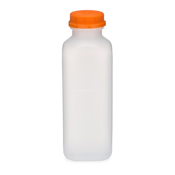 Jersey Bottle Plastic Juice Bottle, PET16WH, Square PET, 16 oz., 160/Case