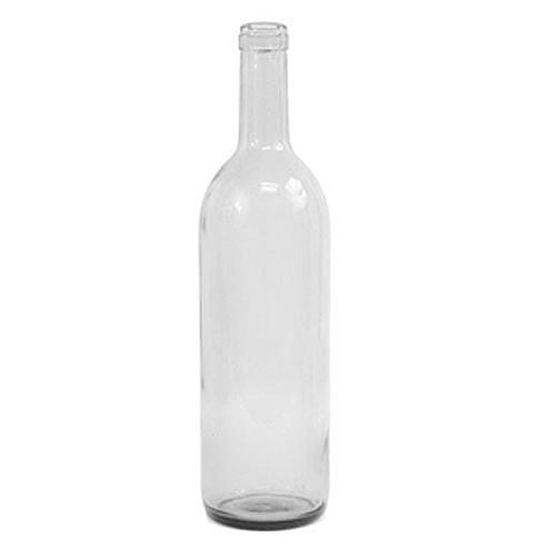 375ml Clear Glass Composite Flat Bottom Wine Bottles, Cork Finish - Wholesale, 24/Case, Clear Type III