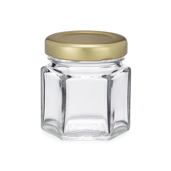 10 oz Glass Honey Pot Jars (Gold Metal Lug Cap)