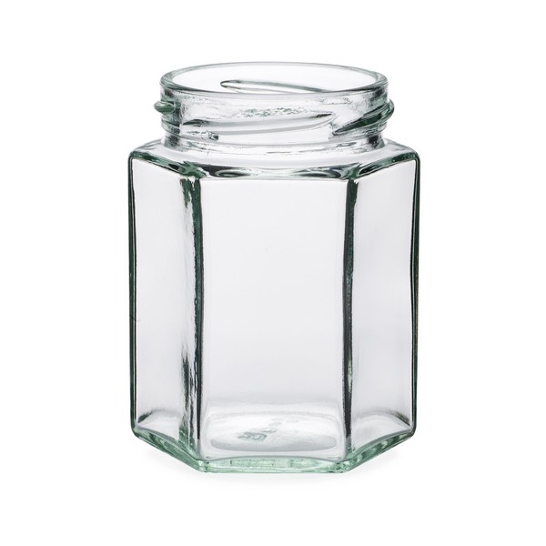 6oz Clear Hexagon Glass Food Jar with Tin Lid - China Hexagonal Glass Food  Jar with Tin Lid and Hex Food Jar with Lid price