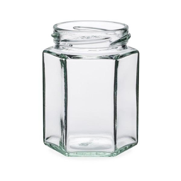 Oval Hexagon Glass Jar w/lids (6oz) for Sale in Cumming, GA