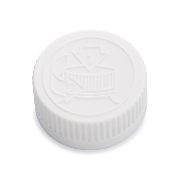1/8 oz. Clear Plastic Concentrate Container, White Smooth Child Resistant  Cap, 33mm 33-400