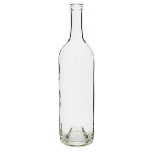 375ml Clear Glass Composite Flat Bottom Wine Bottles, Cork Finish - Wholesale, 24/Case, Clear Type III