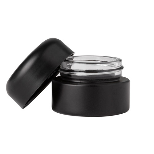 Flat Bottom 3oz Glass Jar and Black Dome Lid