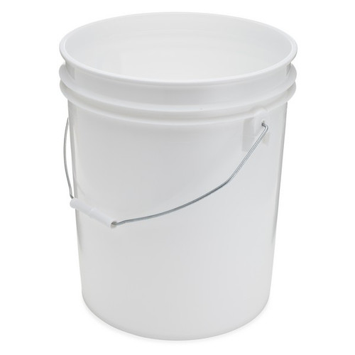 black plastic bucket with lid