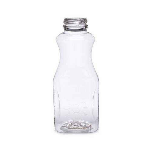 8oz Clear Pet Plastic Decanter Juice Bottles (Cap Not Included) - Clear BPA Free 38 mm