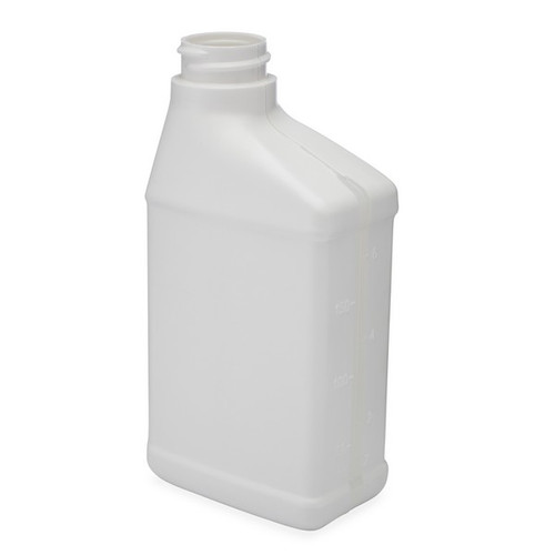 Spray Bottle, 32 Oz., White, Round, Polyethylene, Graduated