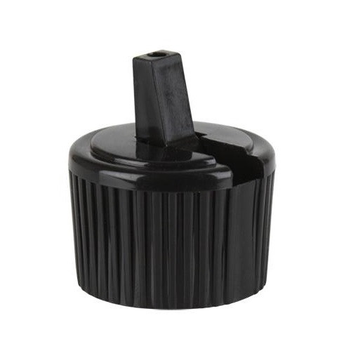 24-410 Black PE Plastic Pivot Spout Caps (Unlined) | Berlin Packaging