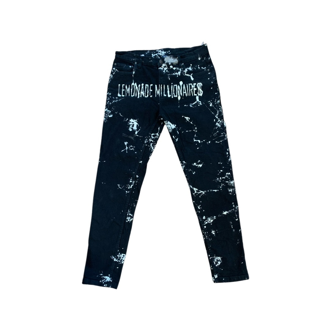 Custom Words hand Tie Dye Black Jeans
