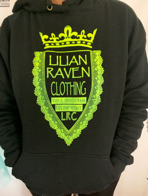 LRC Black and Lime Womens Hoodie